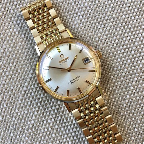 omega de ville gold watch seamaster mens|omega seamaster deville 1961 price.